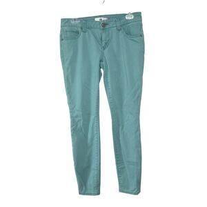 CAbi Skinny Leg Jeans Pants Solid Robins Egg Size 4